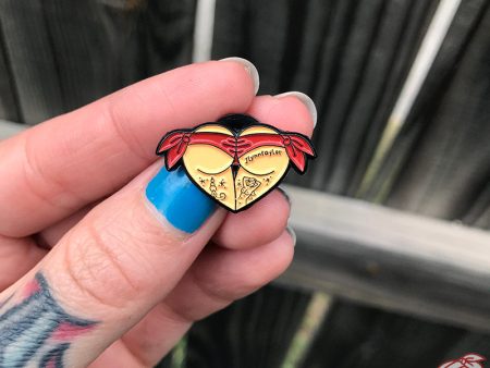 Red Scrunch Butt Heart Enamel Pin Sale