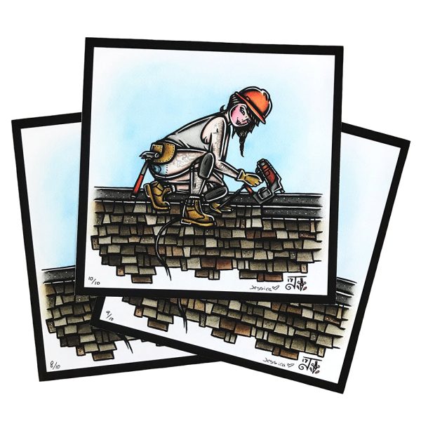 Roofer Pinup Print Online Sale