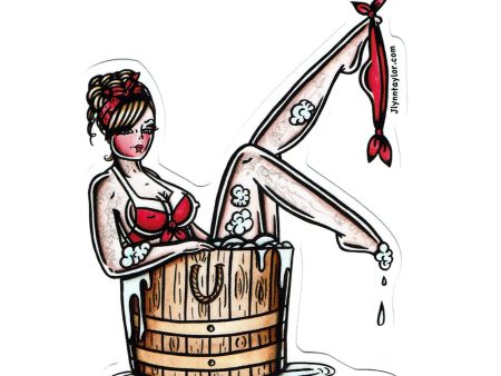 Barrel Tub Pinup Sticker For Cheap