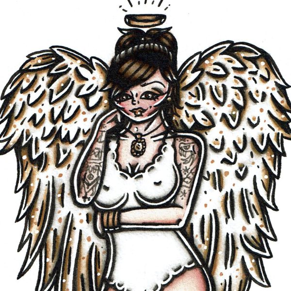 Angel Pinup Original Painting on Sale