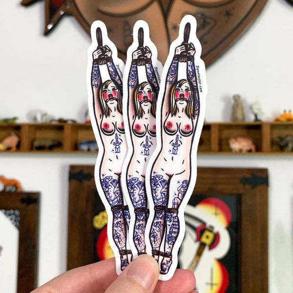 Rope Bondage Pinup Sticker Cheap