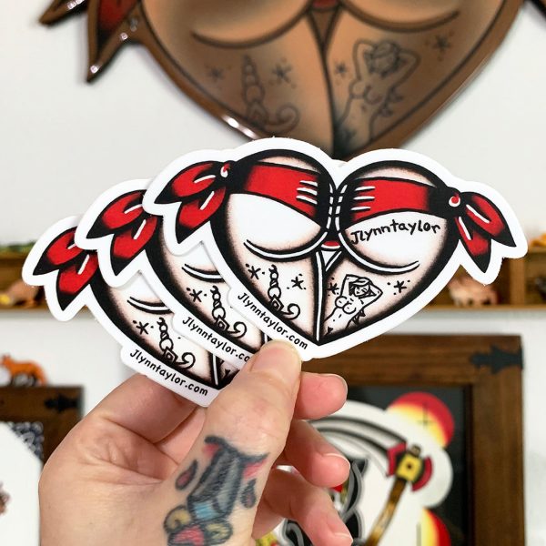 Scrunch Butt Heart Sticker (Red) Supply