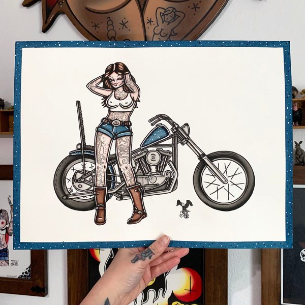 Ironhead Chopper Pinup Painting Fashion