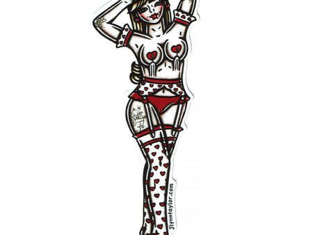 Valentine Burlesque Pinup Sticker Fashion