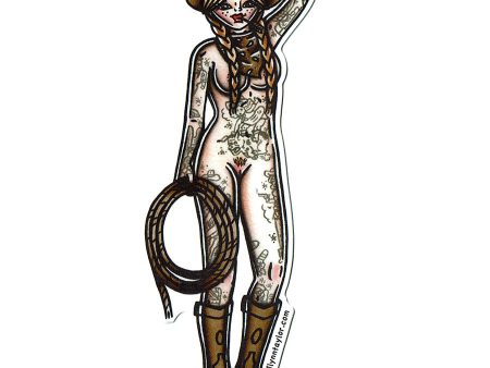 Rope Cowgirl Pinup sticker Fashion