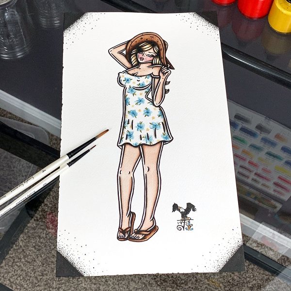 Sundress Pinup Print For Sale