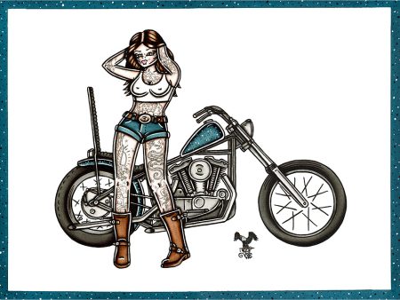 Ironhead Chopper Pinup Painting Fashion