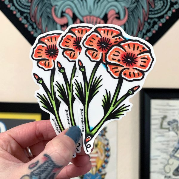 California Poppies Sticker Discount