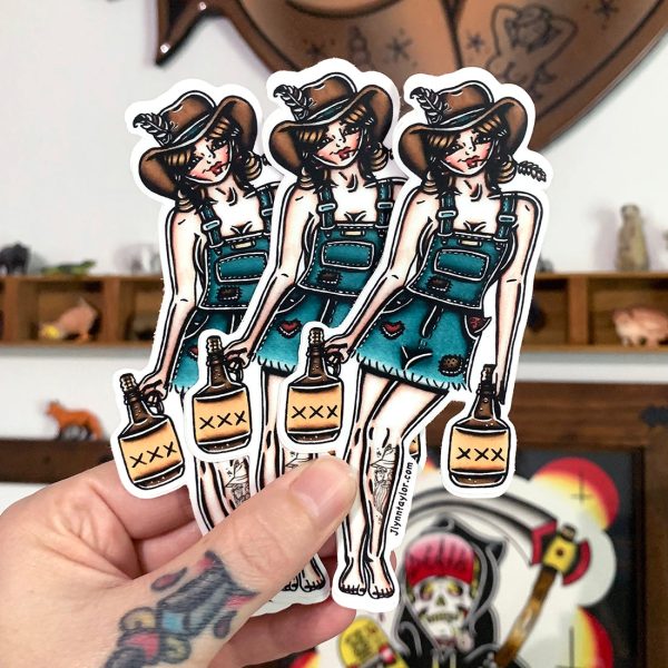 Moonshiner Pinup Sticker Online now