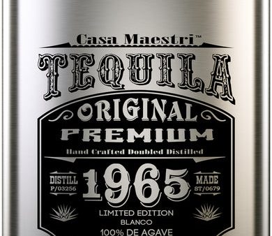 Tequila 1965 BLANCO 200 ml 100% Agave Ànfora de Inoxidable (Flask) Online now