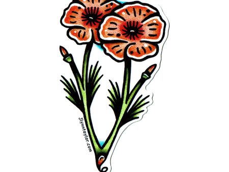 California Poppies Sticker Discount