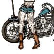 Ironhead Chopper Pinup Painting Fashion