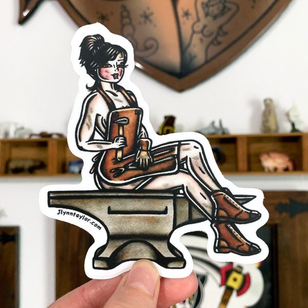 Blacksmith Pinup Sticker Sale