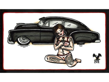 52 Chevy Fleetline Pinup Original Painting Sale