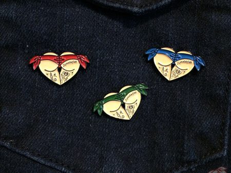 Scrunch Butt Heart Enamel Pin Set on Sale