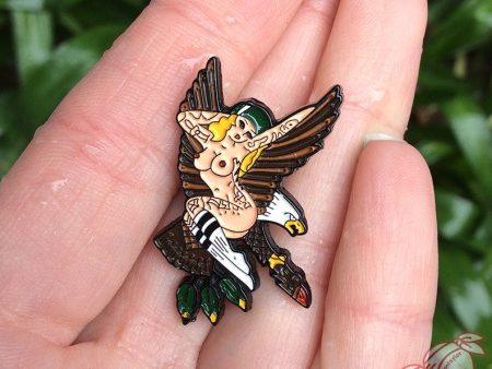 Eagle Pinup Enamel Pin For Cheap