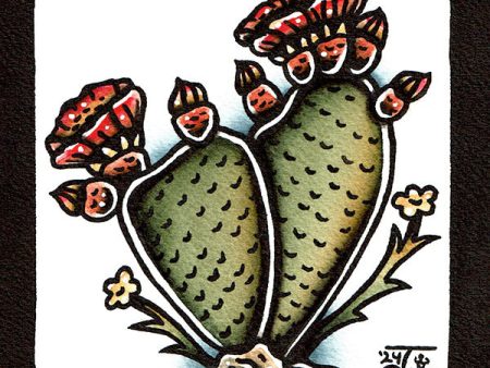 Prickly Pear Cactus Original Painting Fashion