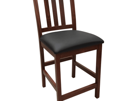 Old Mission 24  Barstool with Leather Seat in Solid Oak on Sale