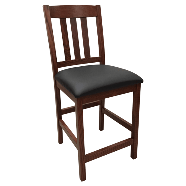 Old Mission 24  Barstool with Leather Seat in Solid Oak on Sale