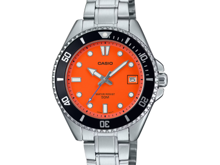 Reloj Casio Mini Marlin Duro MDV-10D-4A1 Naranja on Sale