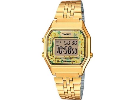 Reloj Casio Vintage LA680WGA-9CDF Dorado Flores Amarillas on Sale