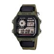 Reloj World Time Royale Casio Vintage AE-1200WHB-3BVDF Correa Verde Online now