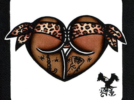 Leopard Print Scrunch Butt Heart Original Painting Online