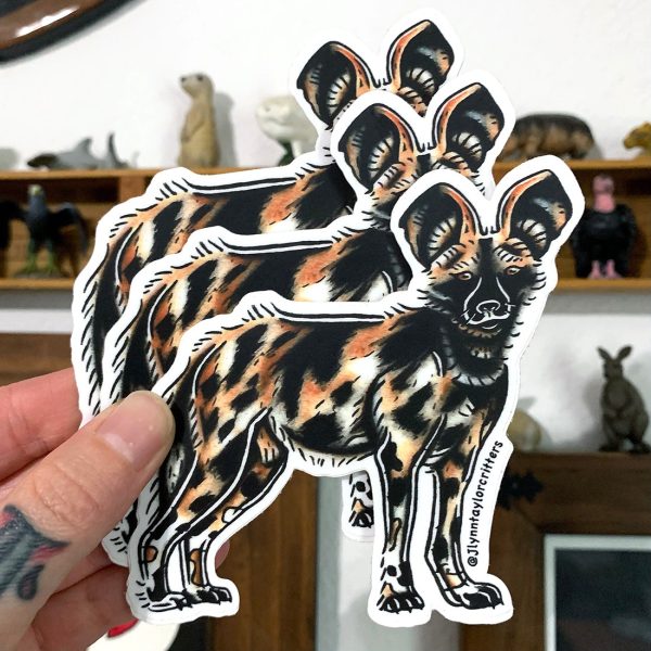 African Wild Dog Sticker Fashion