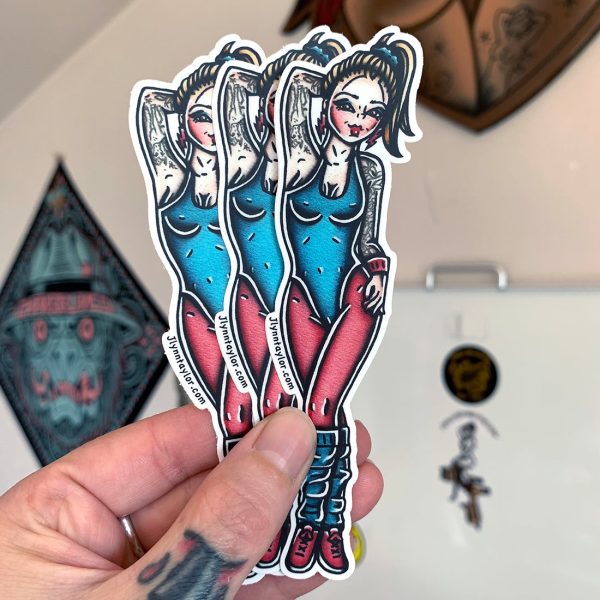 Aerobics Pinup Sticker on Sale