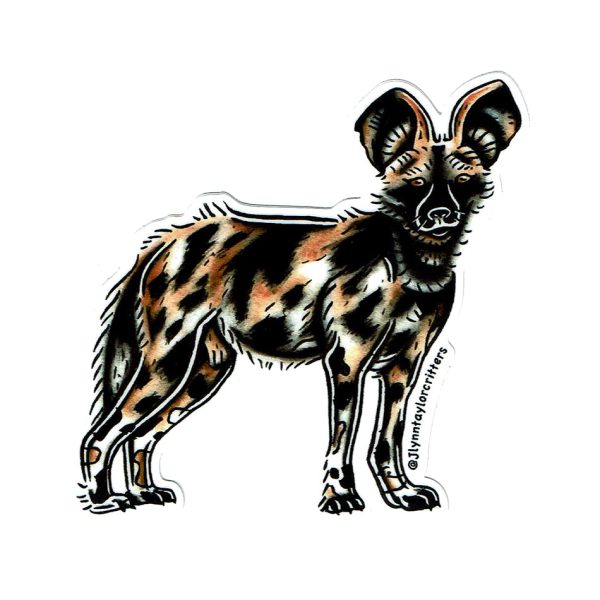 African Wild Dog Sticker Fashion