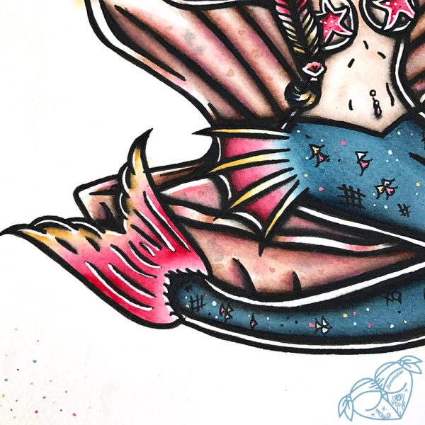 Clamshell Mermaid Print For Discount