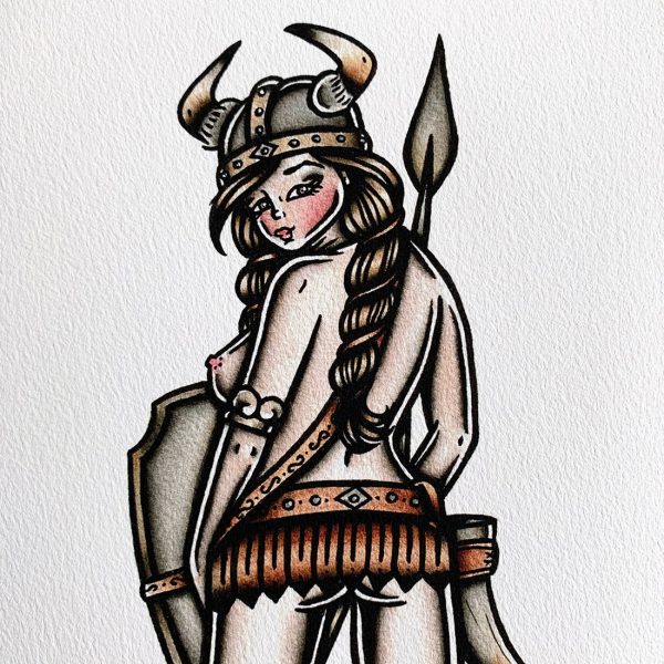 Viking Pinup Print Online Hot Sale