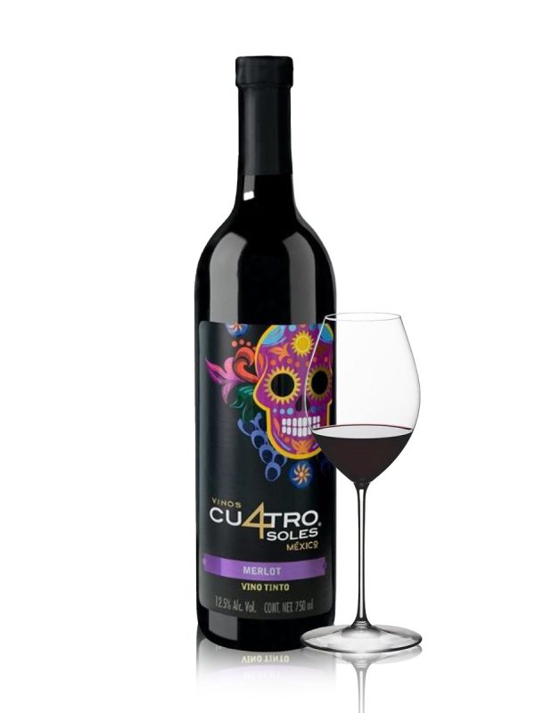 VINO TINTO CUATRO SOLES MERLOT 750 ML For Cheap