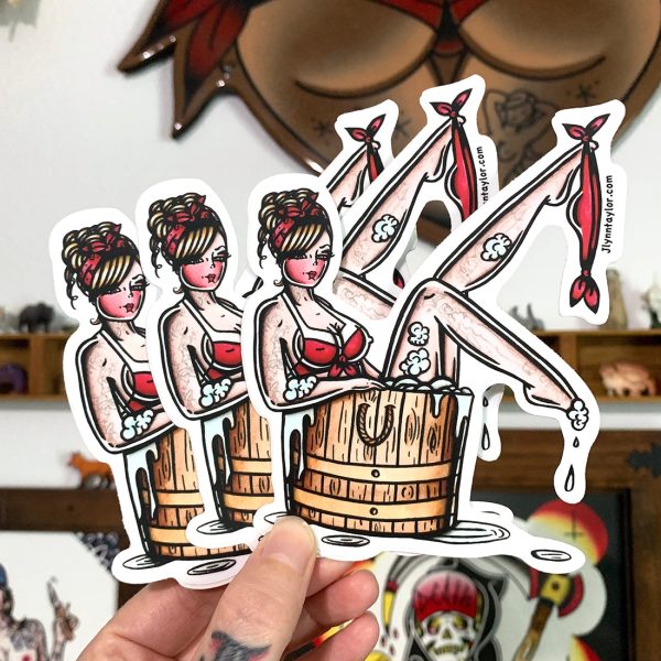 Barrel Tub Pinup Sticker For Cheap