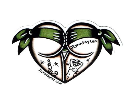 Scrunch Butt Heart Sticker (Green) Online Sale