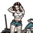 Ironhead Chopper Pinup Painting Fashion