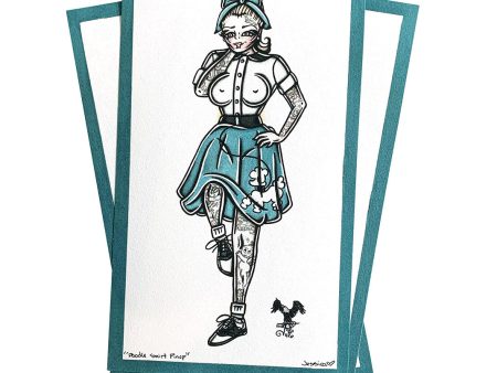 Poodle Skirt Pinup Print For Discount