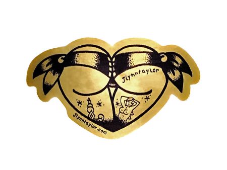 Scrunch Butt Heart Gold Foil Sticker Hot on Sale