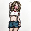 Roller Girl Pinup Original Painting Online now