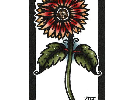 Ring of Fire Sunflower Original Scrap Paper Painting Cheap