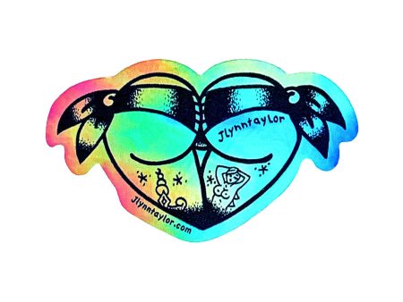 Scrunch Butt Heart Rainbow Foil Sticker Online