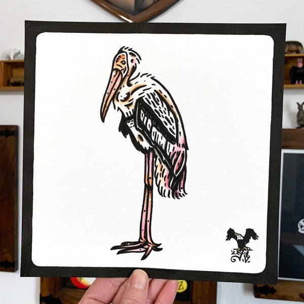 Painted Stork Original Painting Hot on Sale