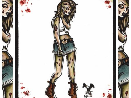 Zombie Pinup Original Painting Online Sale