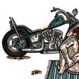 Chopper Love (Pan-Shovel) Original Painting Hot on Sale