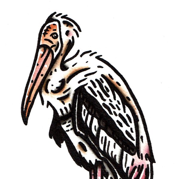 Painted Stork Original Painting Hot on Sale