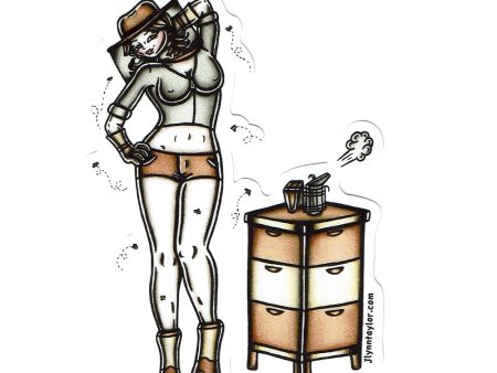 Beekeeper Pinup Sticker Online