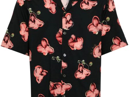 Orchid-Print Short-Sleeves Shirt For Sale