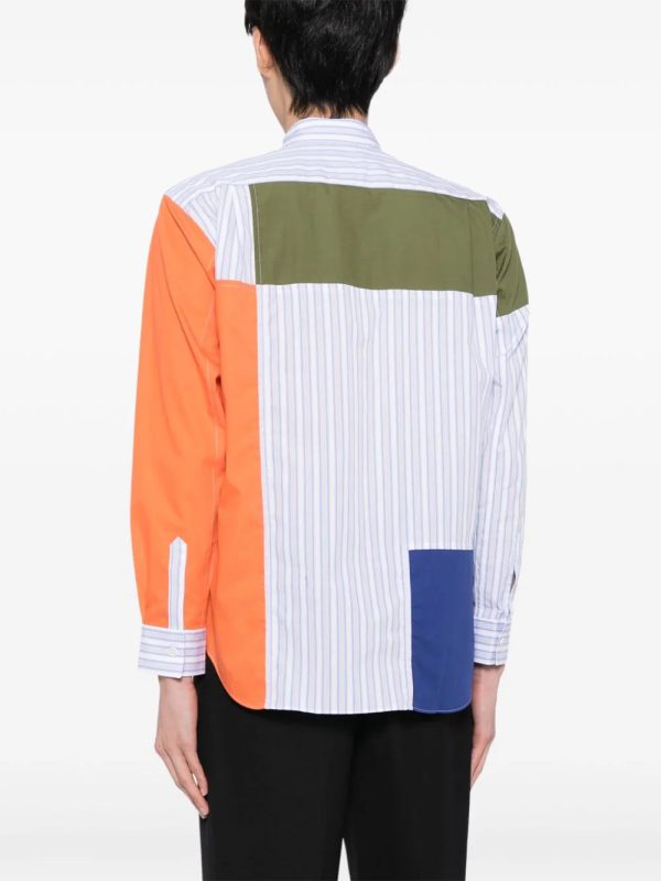 Colour-Block Striped Shirt on Sale