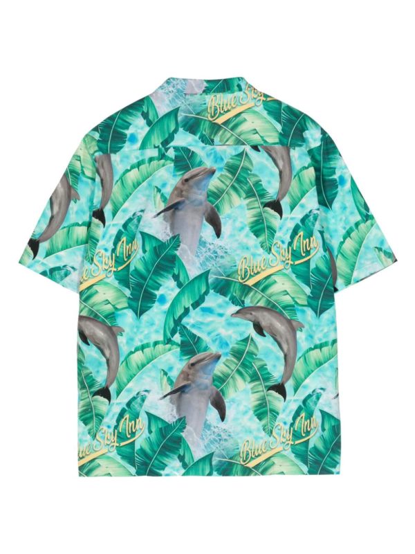 Dolphin-Print Cotton Shirt Fashion