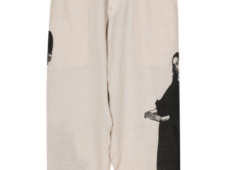 U-Lady Print Tapered Trousers Sale